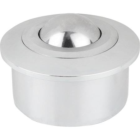 Ball Transfer Unit Housing, Form:C Steel, Solid Version, Comp:Stainless Steel